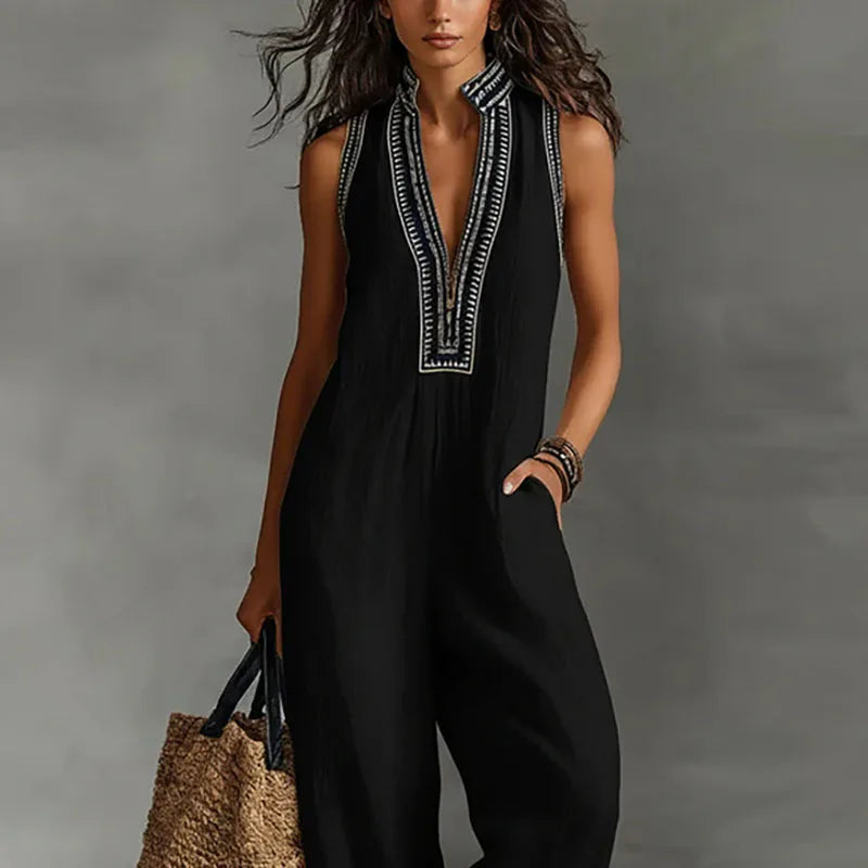 Darlene Lace Trim Jumpsuit