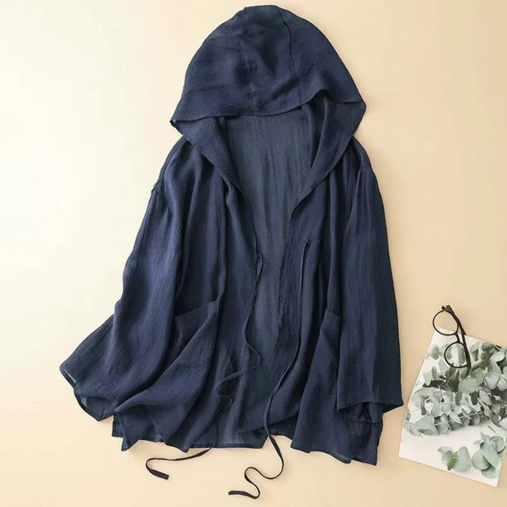 Aurelia Hooded Linen Cardigan