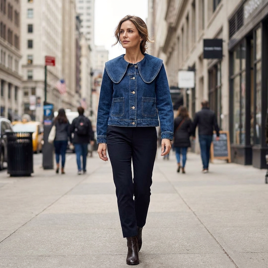 Camila Oversized Collar Denim Jacket