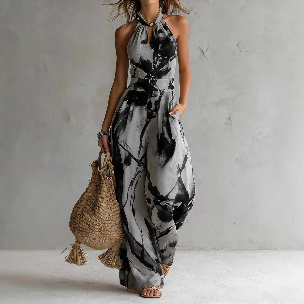Isabella Flowy Halter Maxi Dress