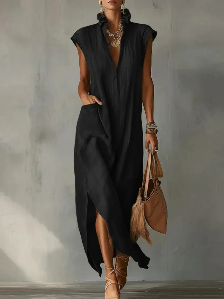Mary Breathable Linen Midi Dress