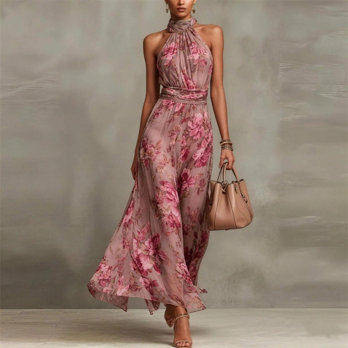 Natalie Floral Maxi Wedding Guest Dress