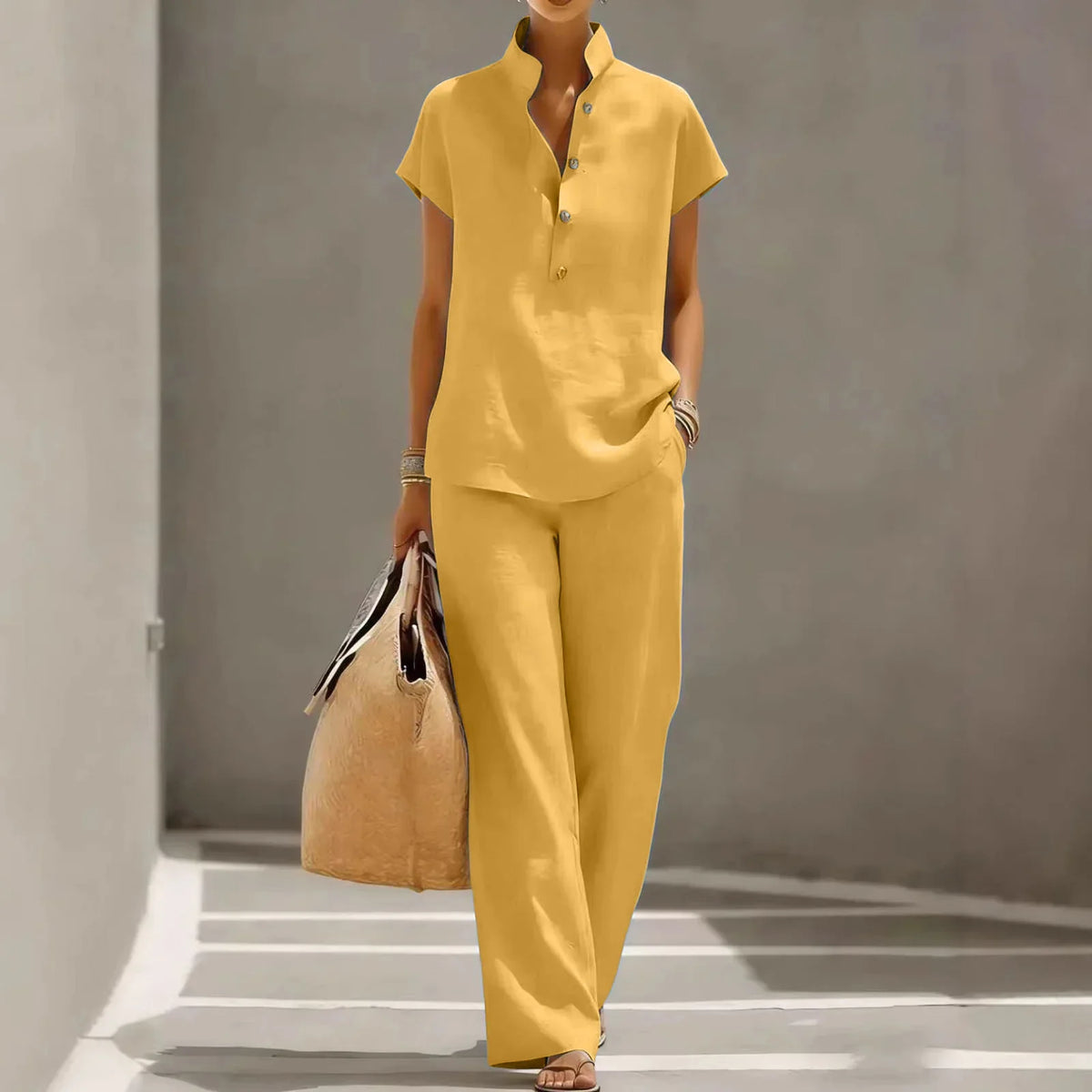 Belle Breathable Linen Matching Set