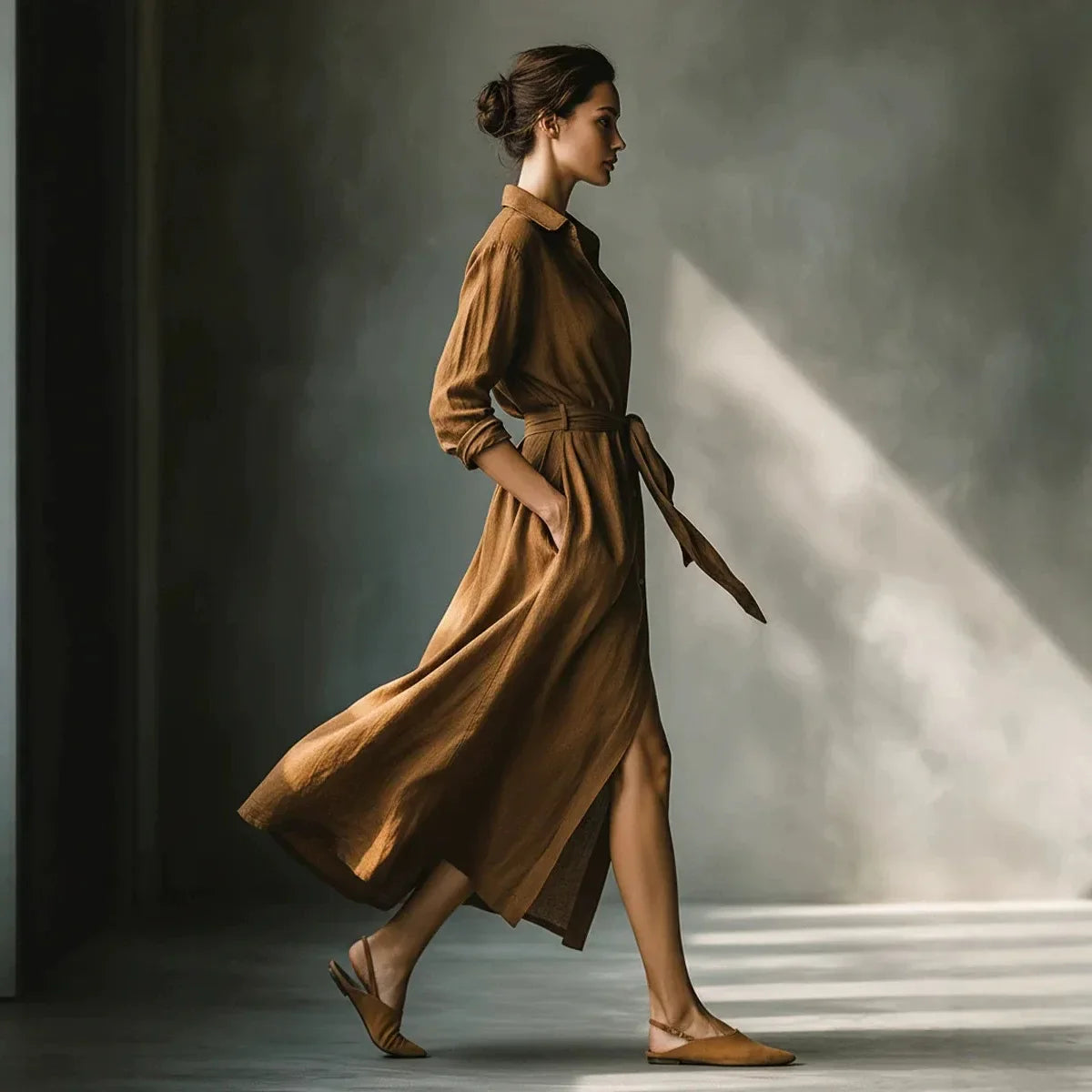 Dana Elegant Collared Maxi Dress