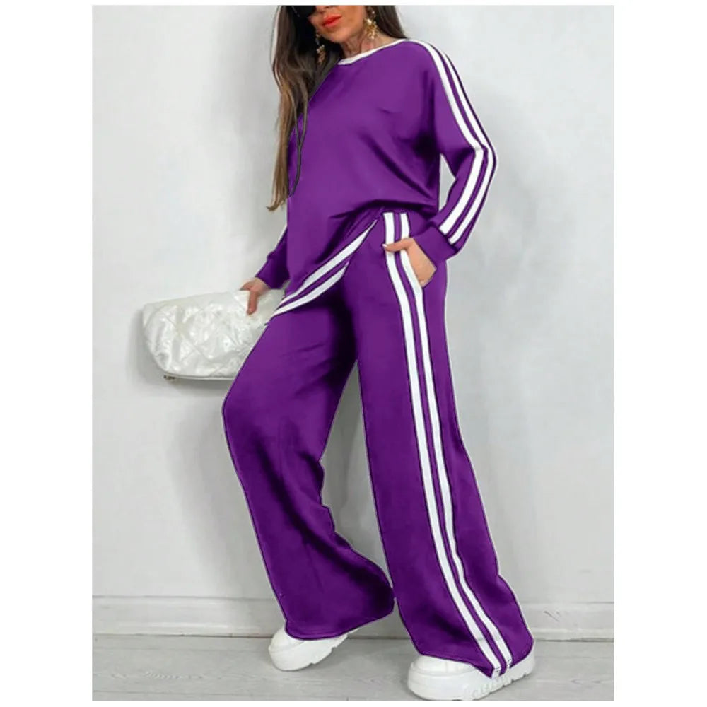 Amaris Sports Stripe Lounge Set
