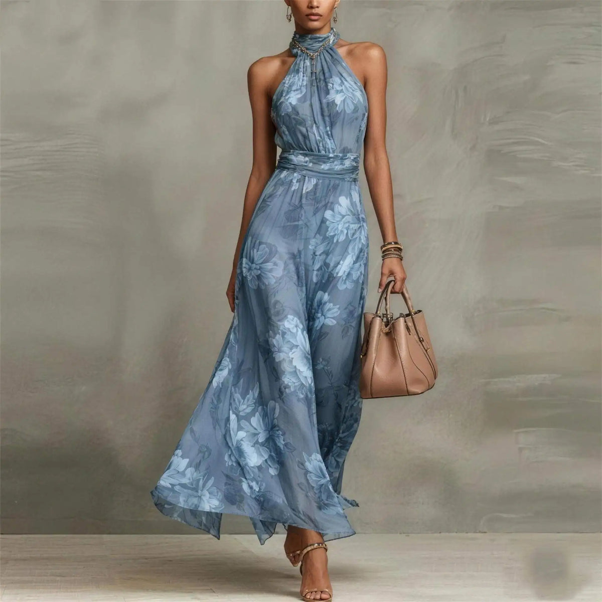 Natalie Floral Maxi Wedding Guest Dress