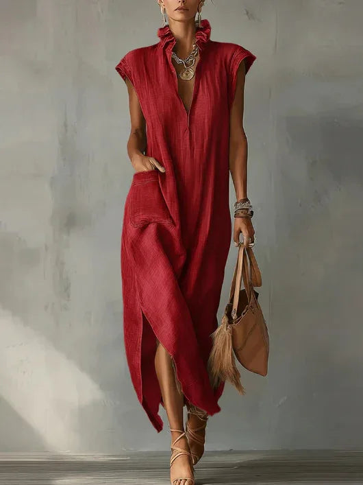 Mary Breathable Linen Midi Dress