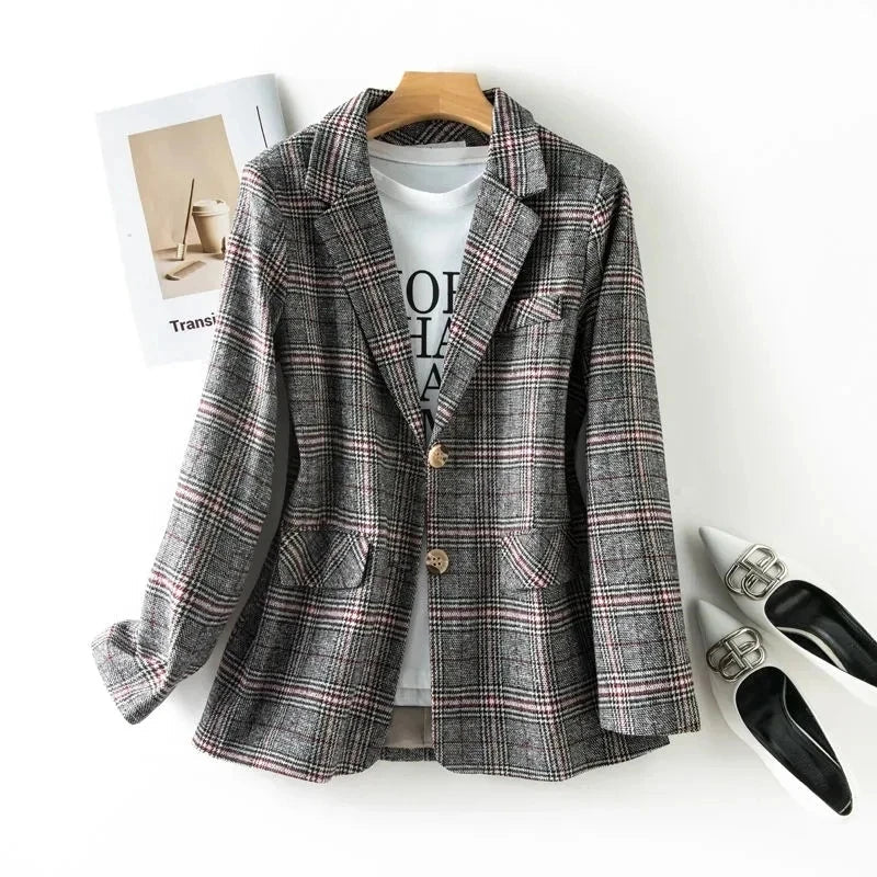 Juniper Plaid Tailored Blazer