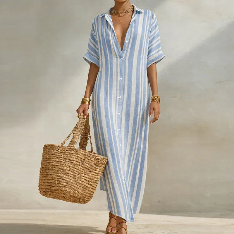 Ziya Linen Long Shirt Dress