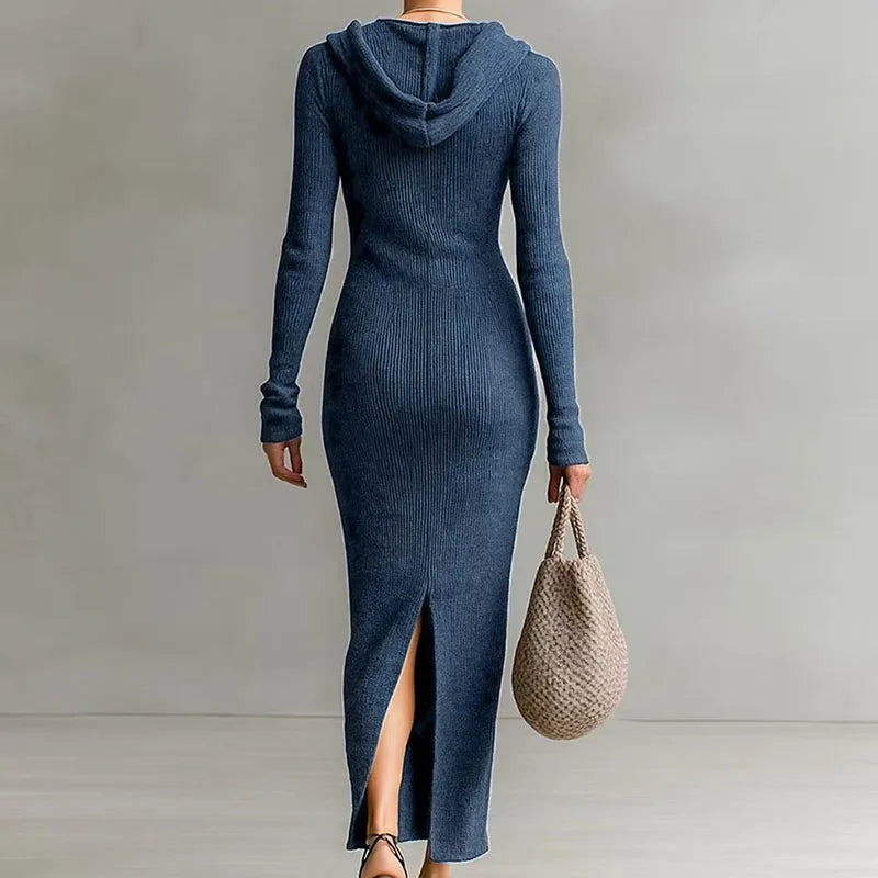 Iris Hooded Knit Maxi Dress
