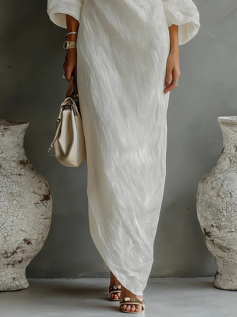 Violet Linen One Shoulder Dress