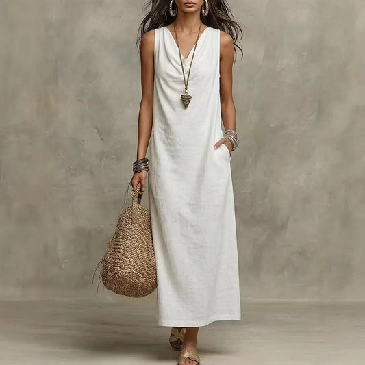 Dawson Linen Sleeveless Maxi Dress