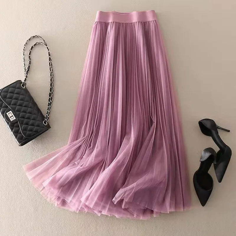 Jessica Pleated Flowy Skirt