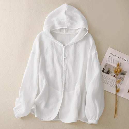 Agnes Hooded Linen Cardigan