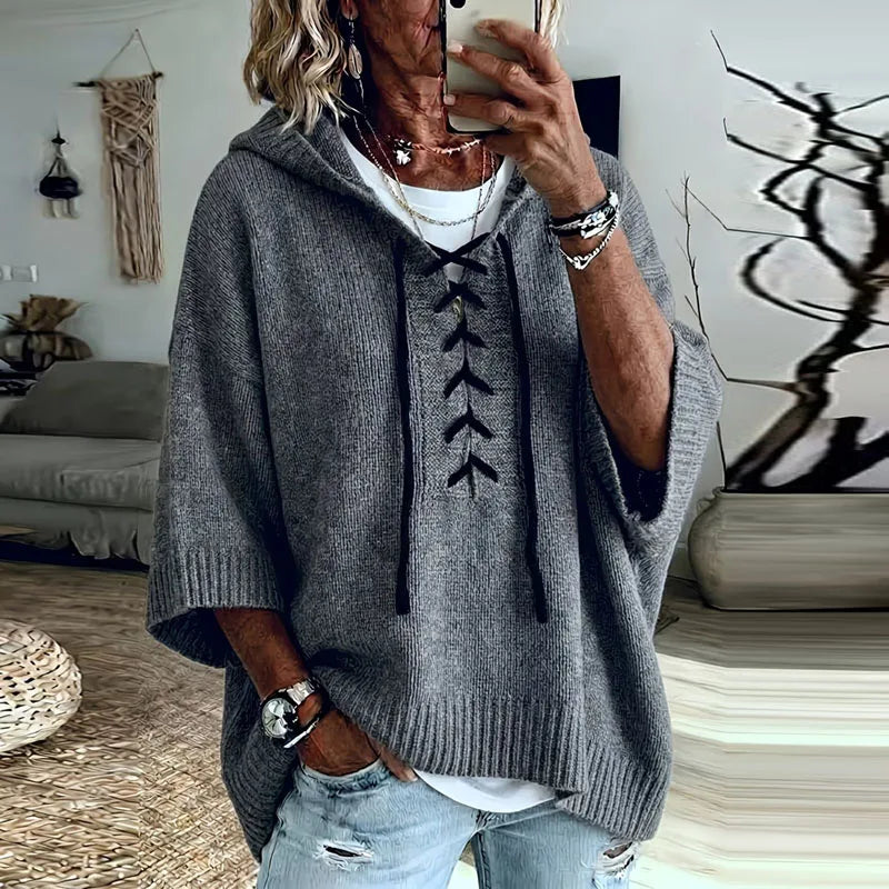 Sloane Lace Up Hooded Pullover