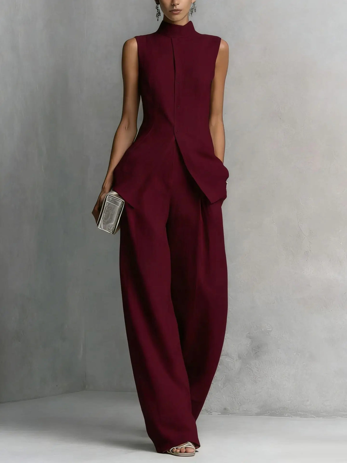 Leah Sleeveless Linen Pant Set