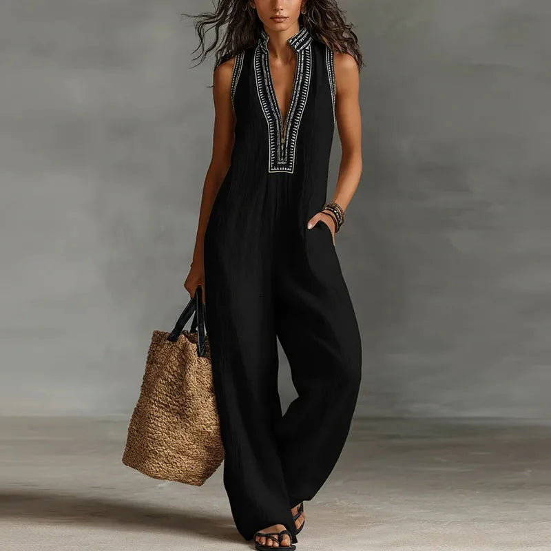 Darlene Lace Trim Jumpsuit
