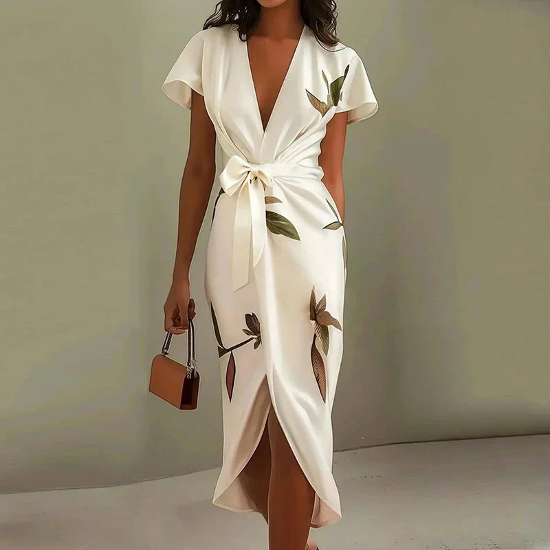 Elara Tie Waist Midi Dress