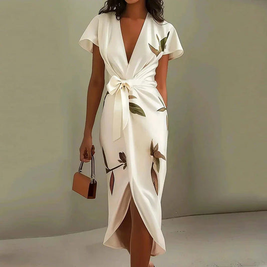 Elara Tie Waist Midi Dress
