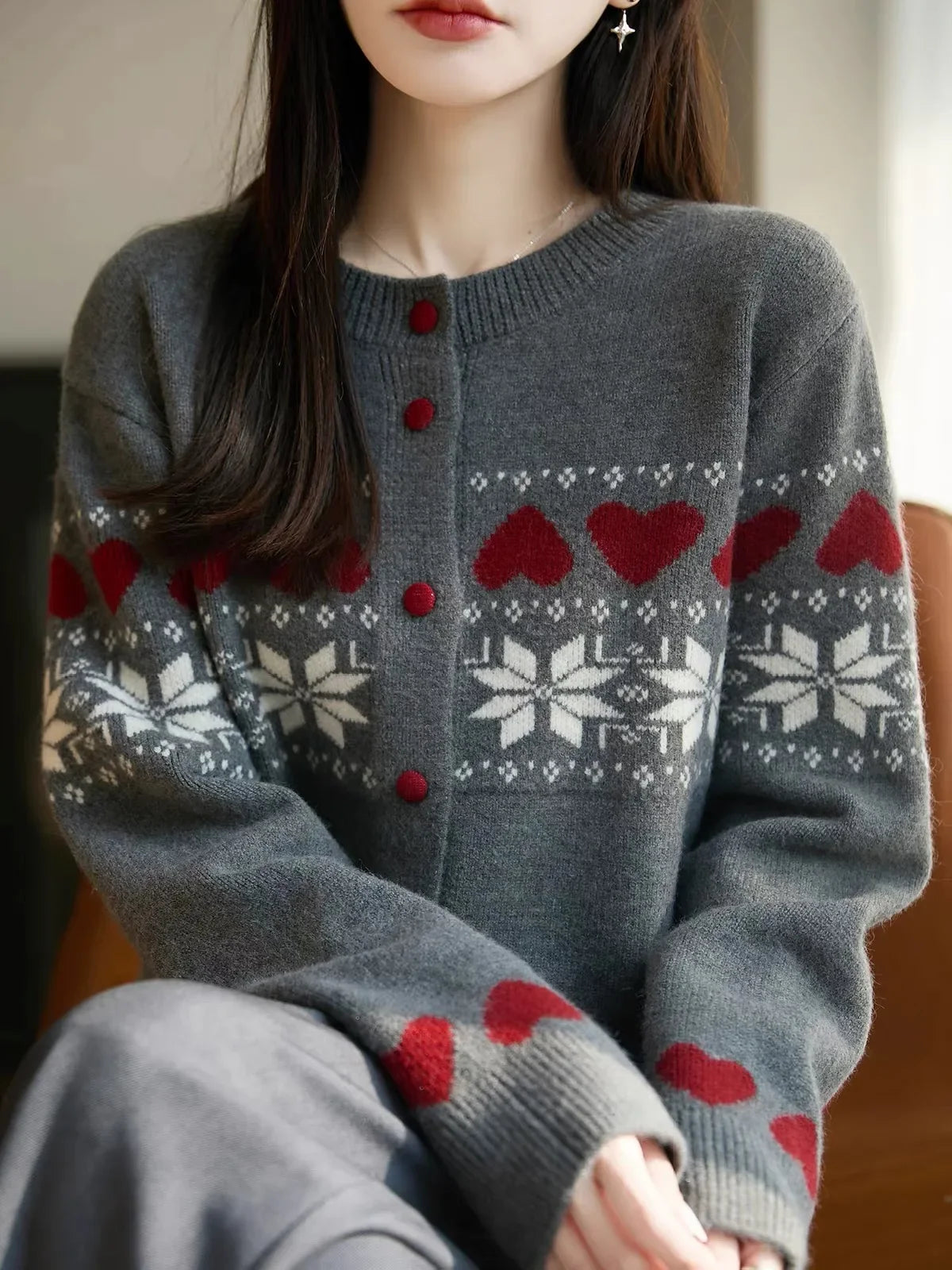 Evelina Jacquard Knit Cardigan