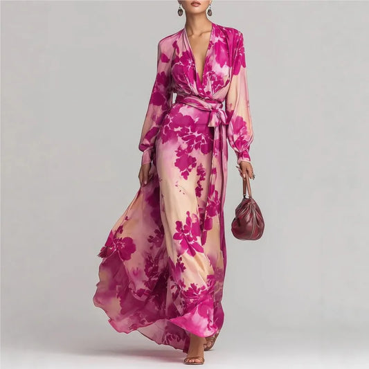 Celeste Floral Chiffon Maxi Dress