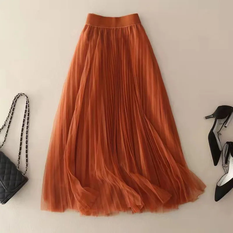 Jessica Pleated Flowy Skirt