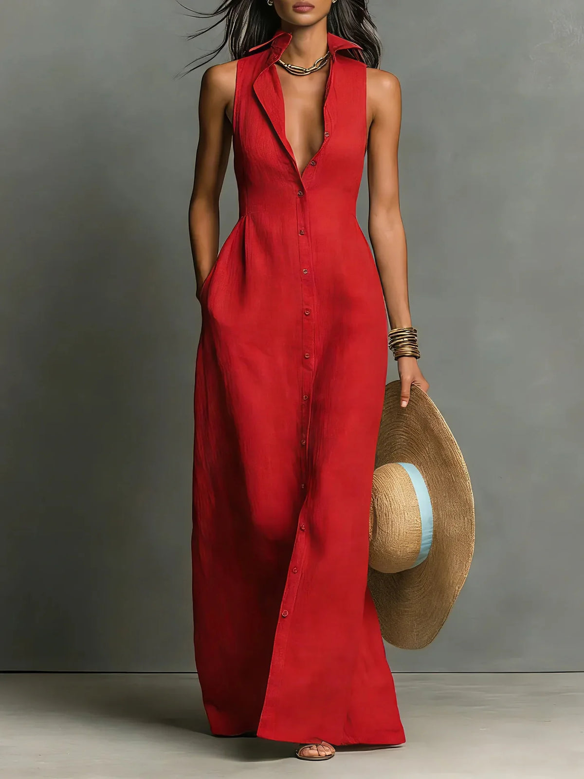Aurora Elegant Lapel Shirt Dress