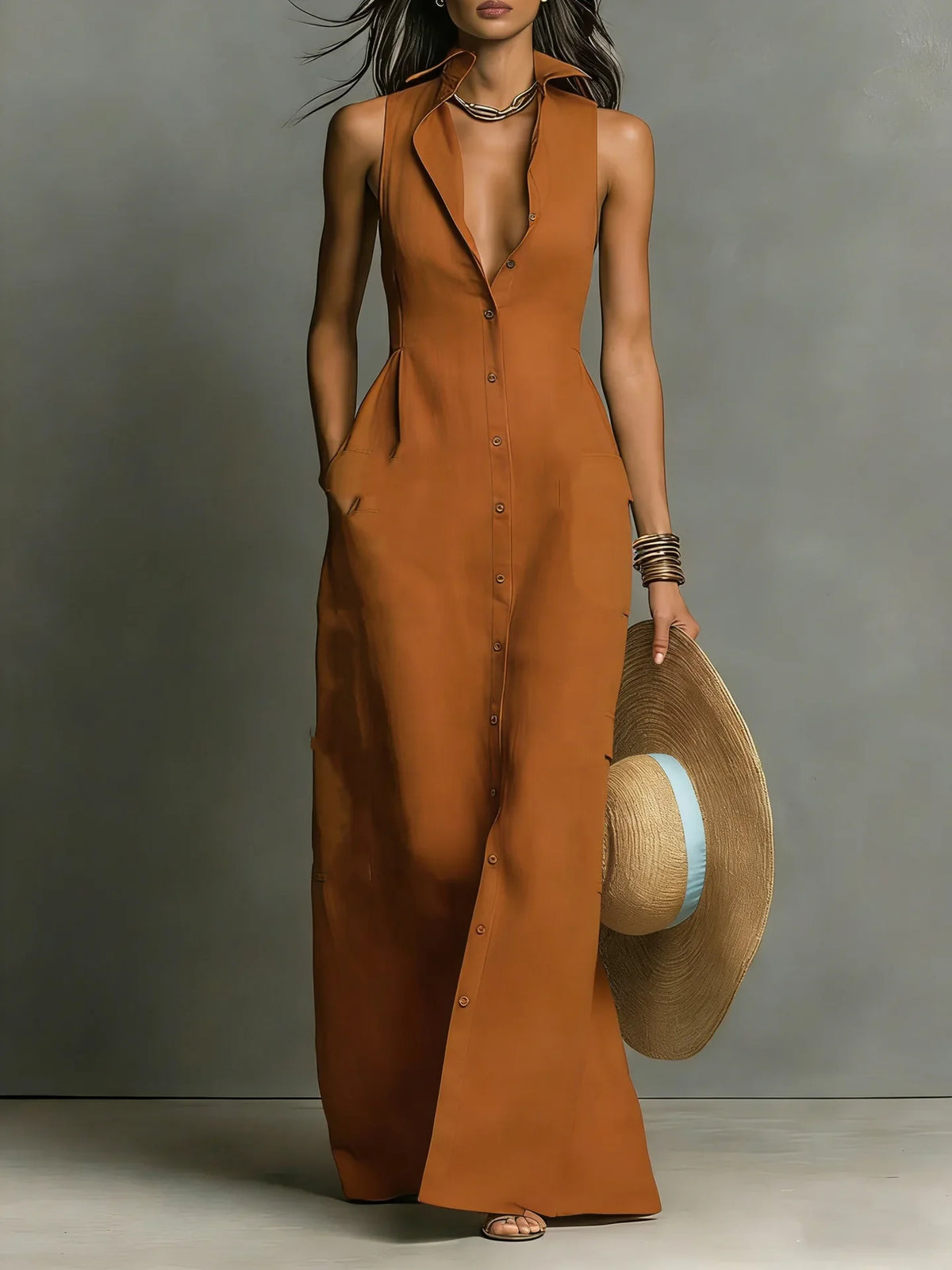 Aurora Elegant Lapel Shirt Dress