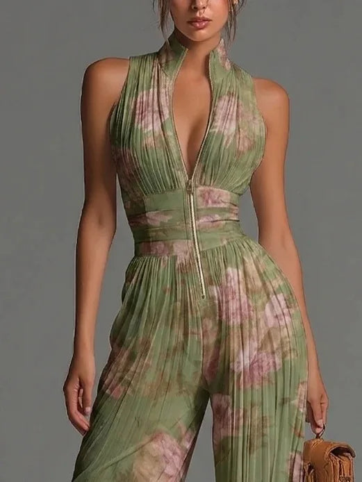 Cassidy Pleated Wide Leg Jumpsuit