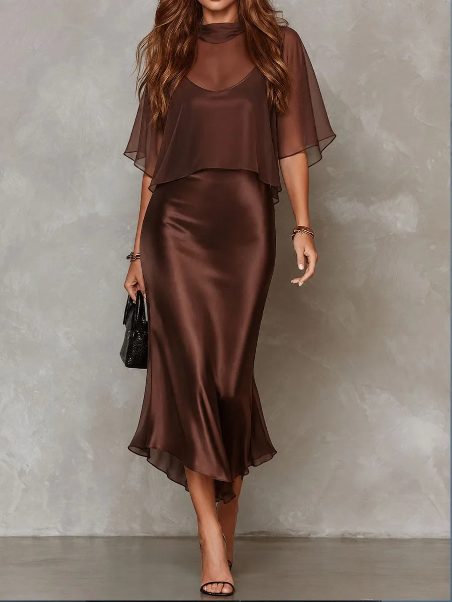 Selena Satin Midi Dress Set
