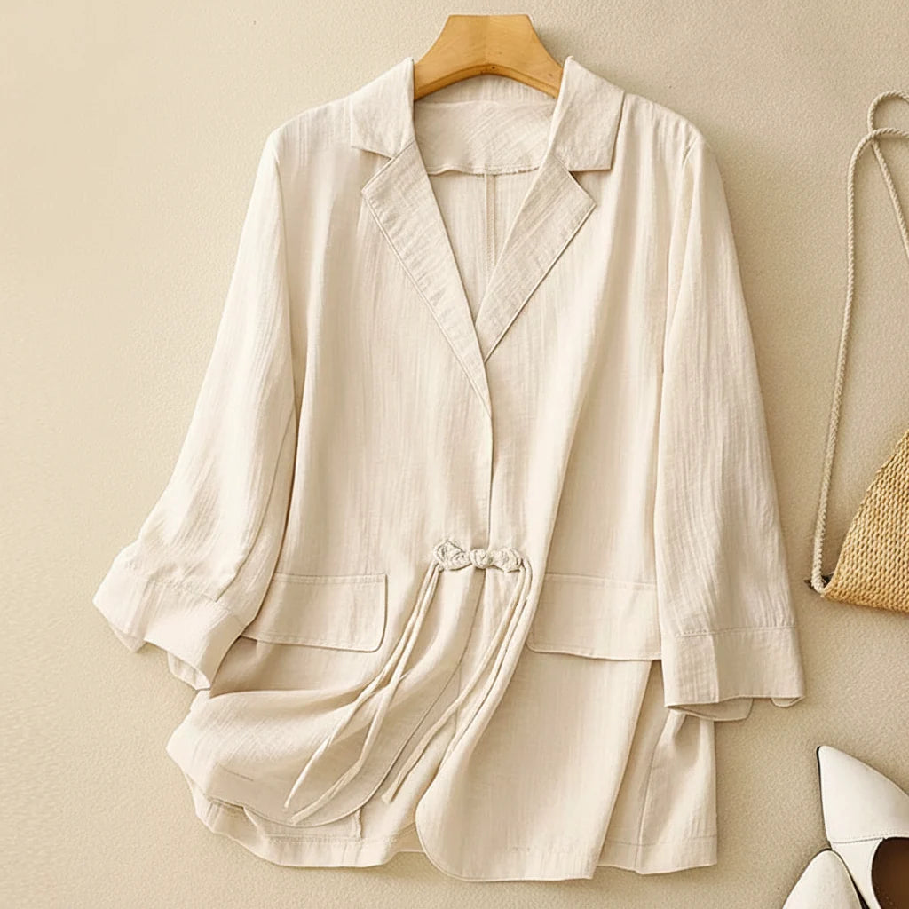 Danica Drawstring Linen Blazer