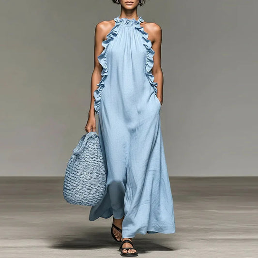 Olivia Halter Ruffle Dress