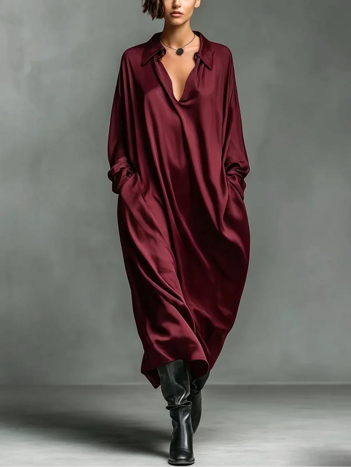 Faye Soft Drape Long Sleeve Maxi Dress