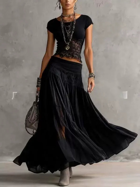 Tori Chiffon Maxi Skirt Set