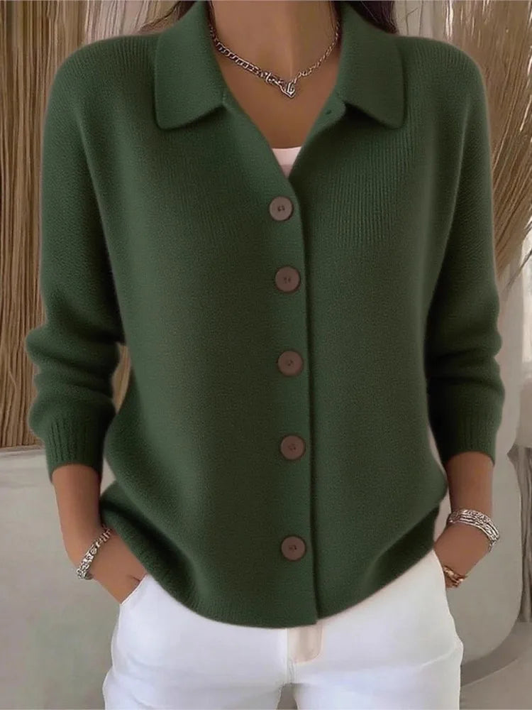 Madina Collared Knit Cardigan