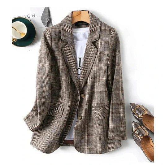 Juniper Plaid Tailored Blazer