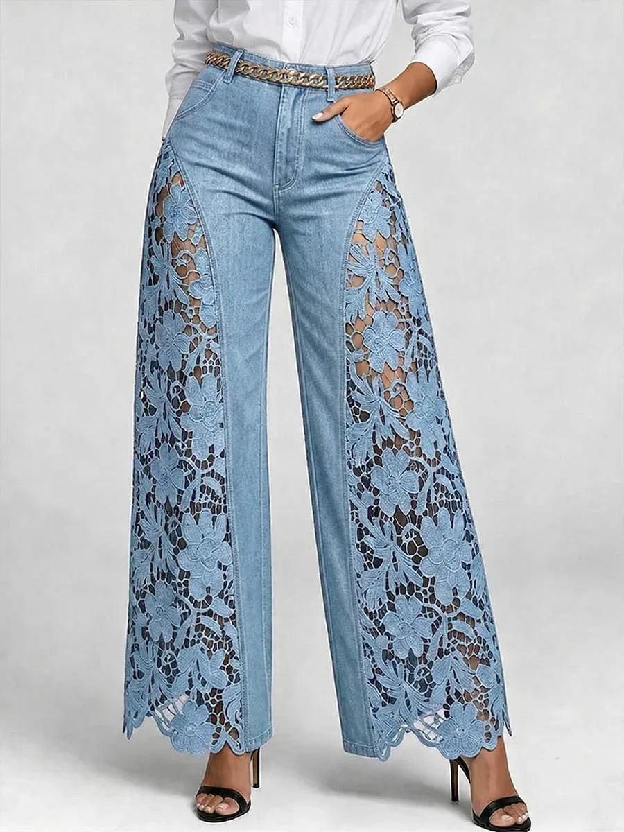 Laureen Floral Lace Wide Leg Pants