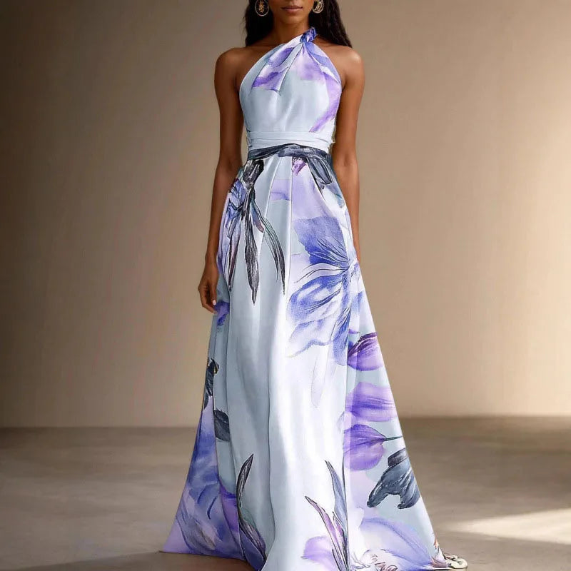 Vestido Floral Wedding Guest Maxi Dress