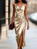 Nolani Satin Cowl Maxi Dress