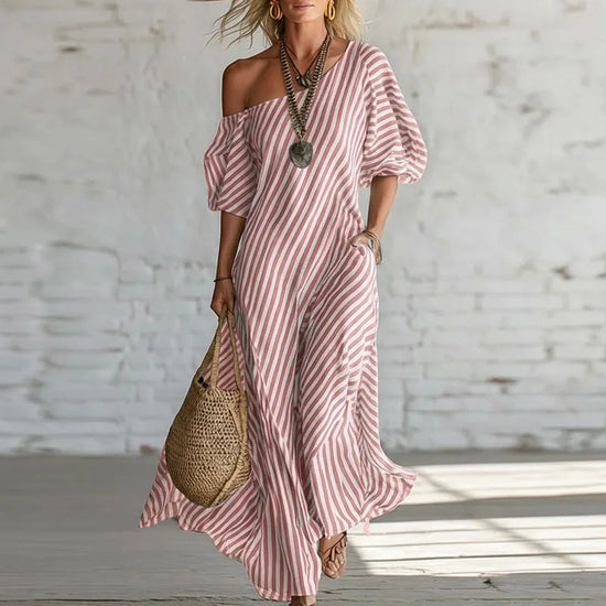 Sian One Shoulder Puff Sleeve Dress