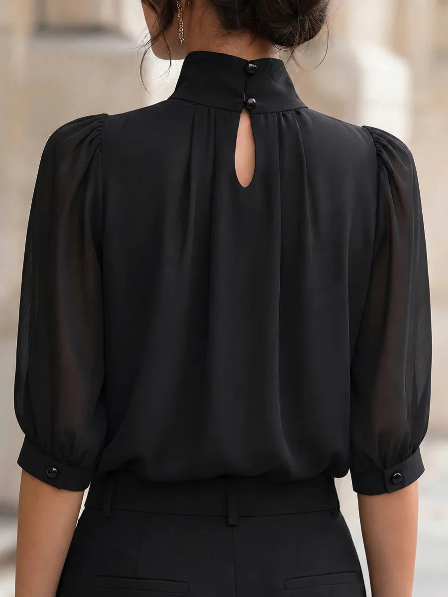 Yasmine Pleated Chiffon Blouse