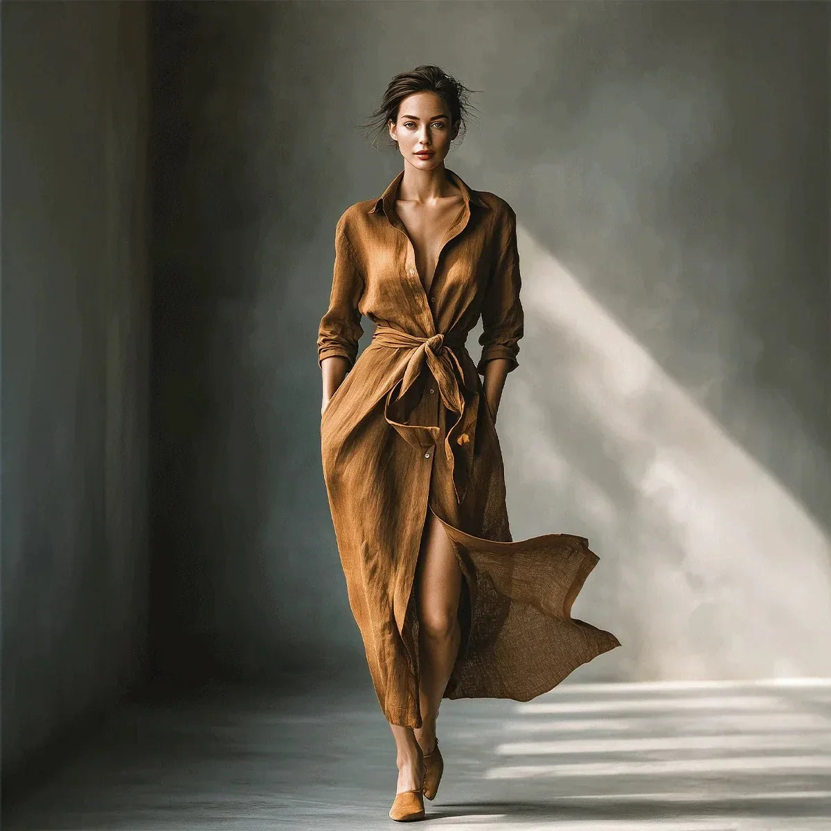 Dana Elegant Collared Maxi Dress