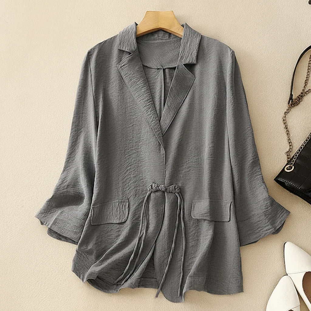 Danica Drawstring Linen Blazer