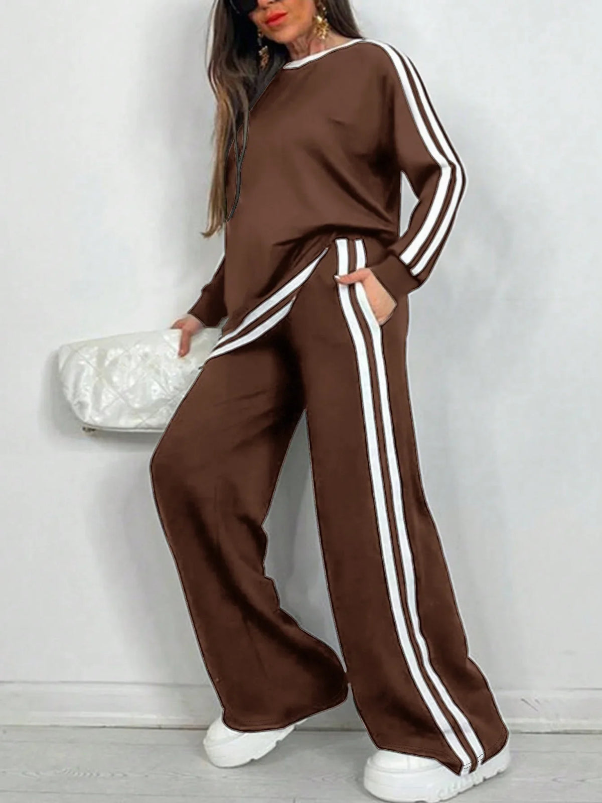 Amaris Sports Stripe Lounge Set