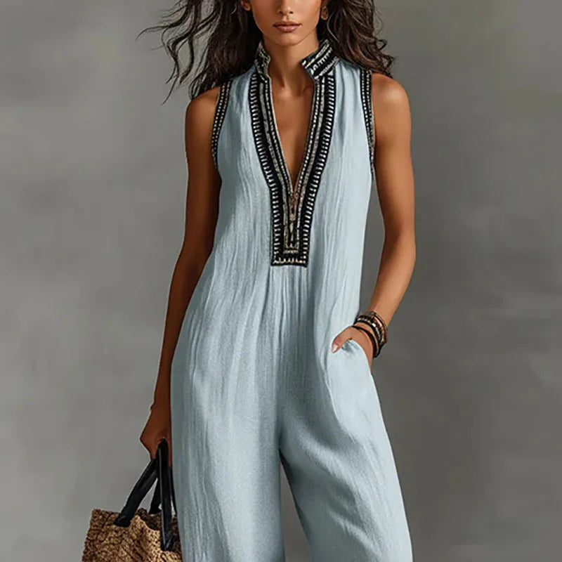 Darlene Lace Trim Jumpsuit