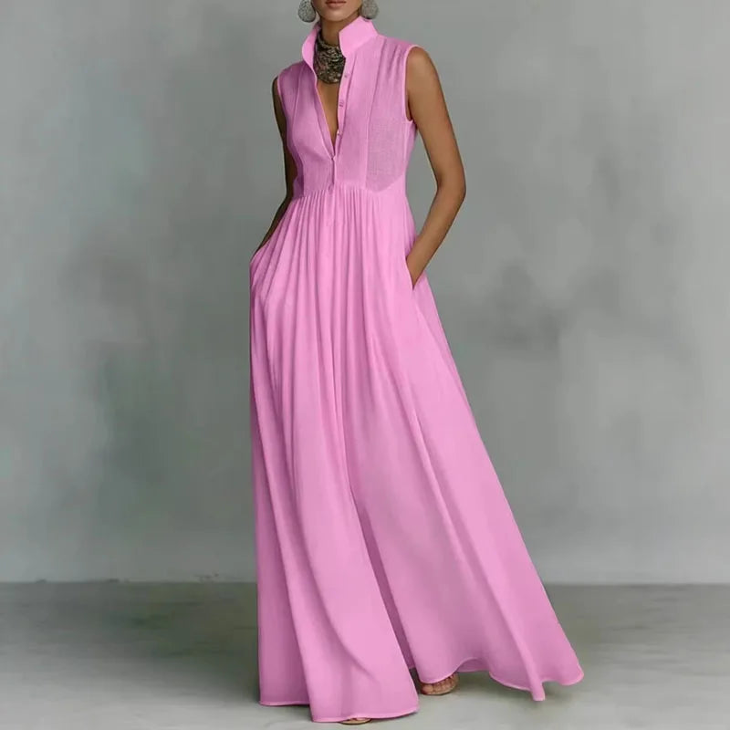 Rowella Sleeveless Ruched Maxi Dress