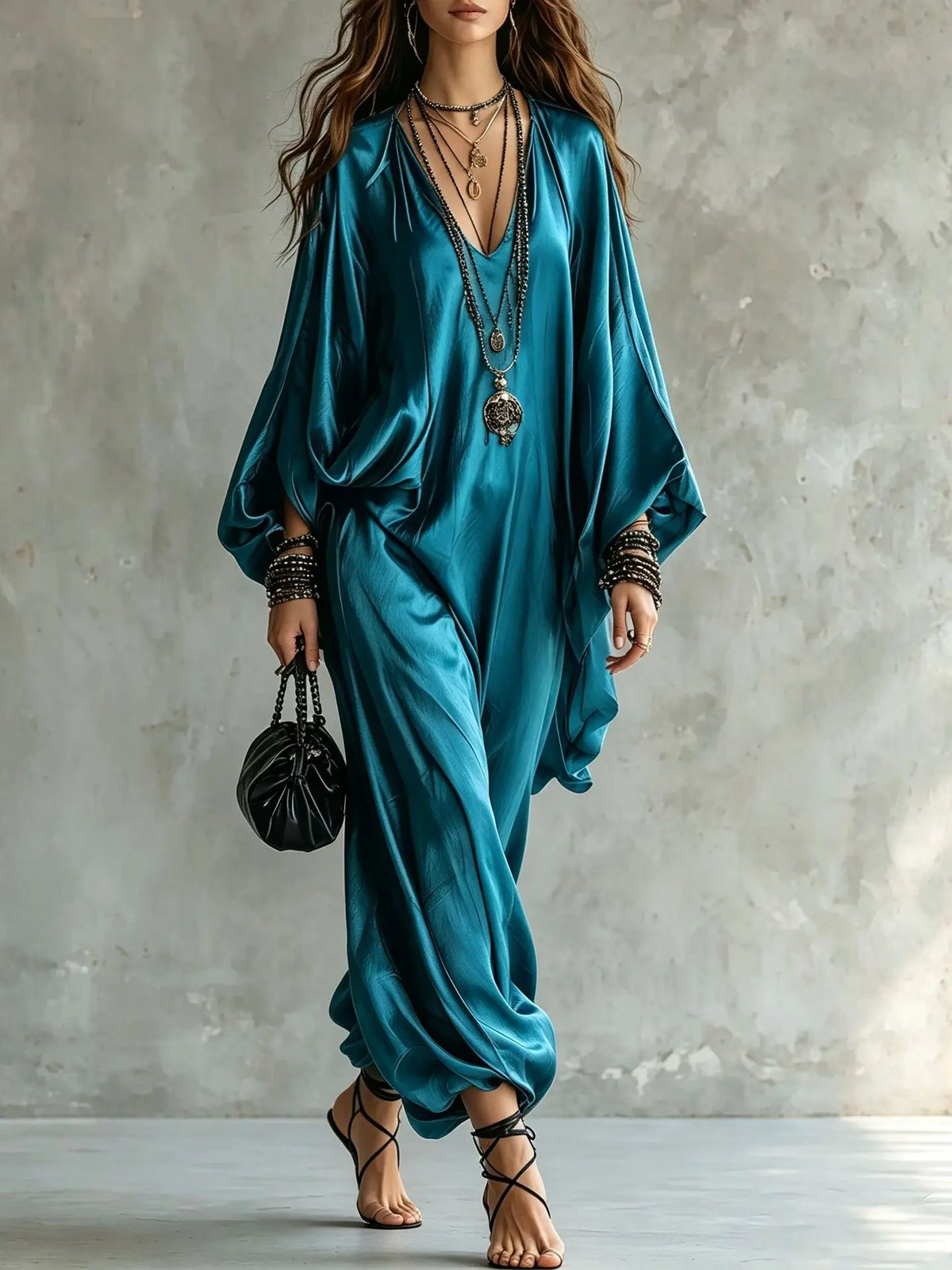 Helena Satin Wide Leg Jumpsuit