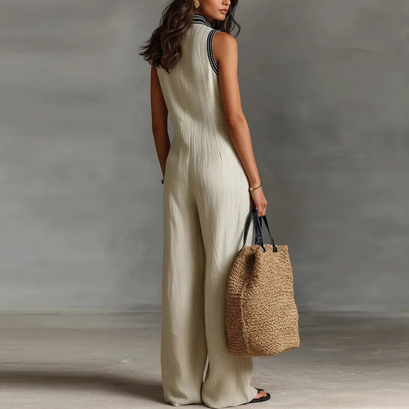 Darlene Lace Trim Jumpsuit