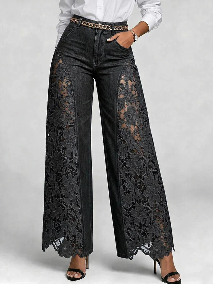 Laureen Floral Lace Wide Leg Pants
