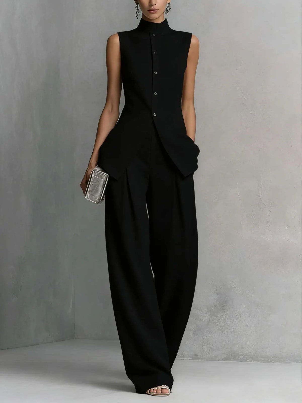 Leah Sleeveless Linen Pant Set